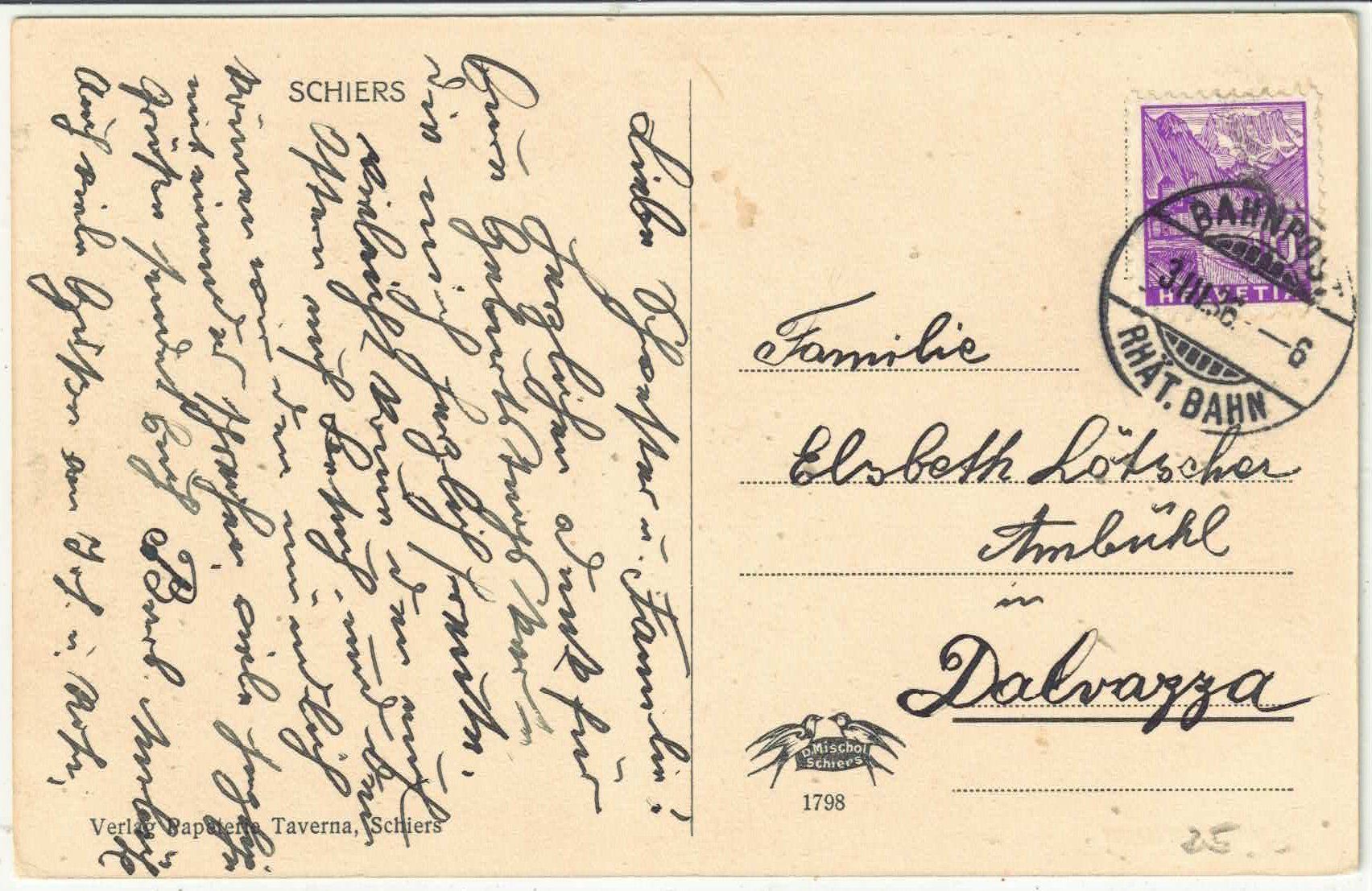 Cartoline postali: Schiers - Eine Hochzeit – Usato da Ettingen venduto da Kartenplanet 1
