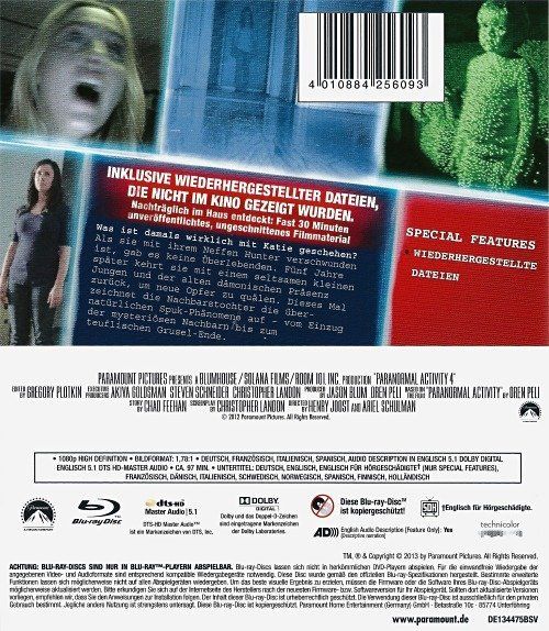 Tous les DVDs: Paranormal Activity 4 (Blu-ray) Extended Cut & Kinoversion – Neuf (Voir description) à Volketswil par Fraese1 1