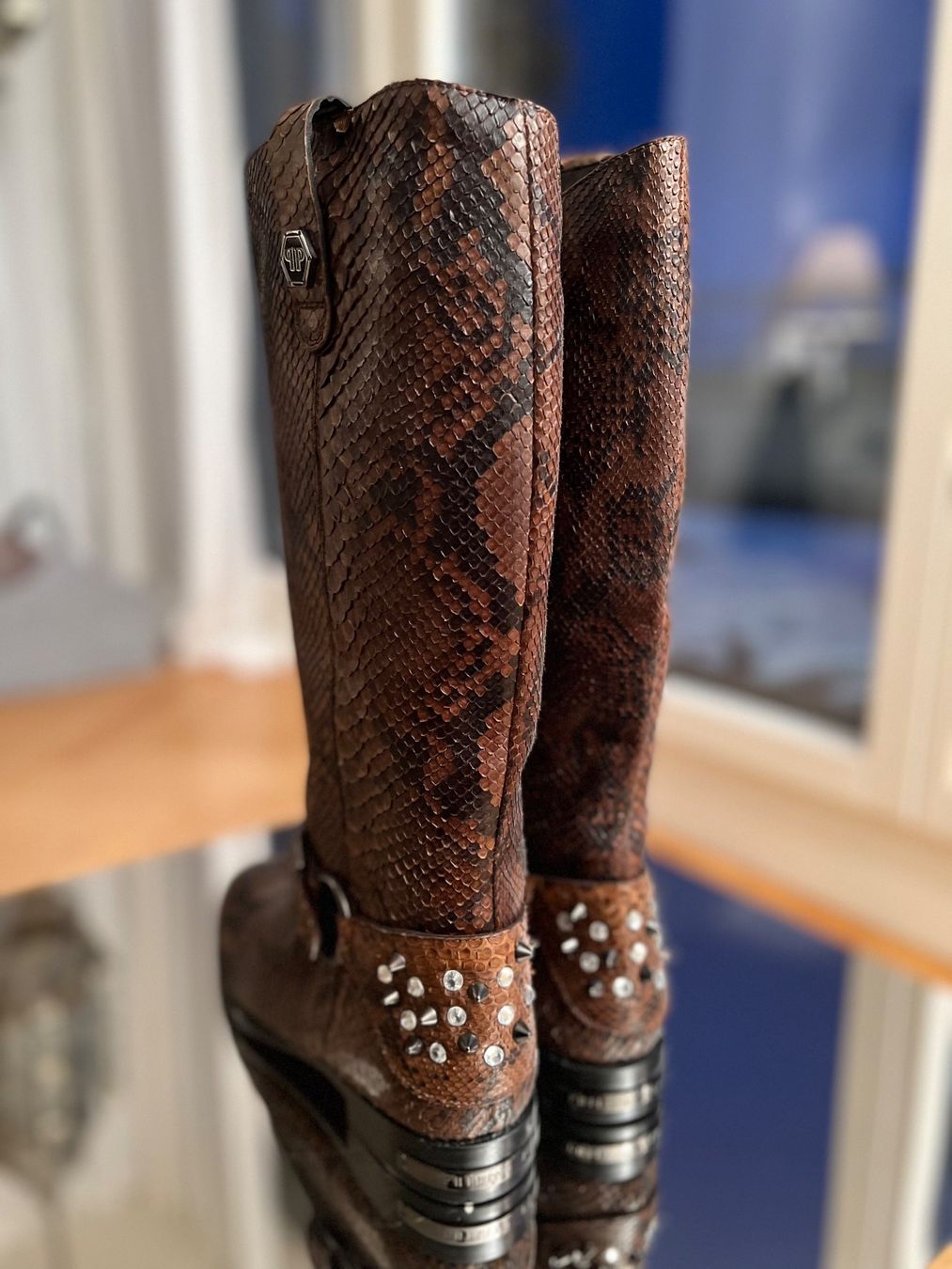 Philipp Plein Scarpe da donna: Philipp PLEIN Python Stiefel - NEU! Store Preis: 2000 CHF ! – Nuovo (secondo la descrizione) da Richterswil venduto da wahopp 7