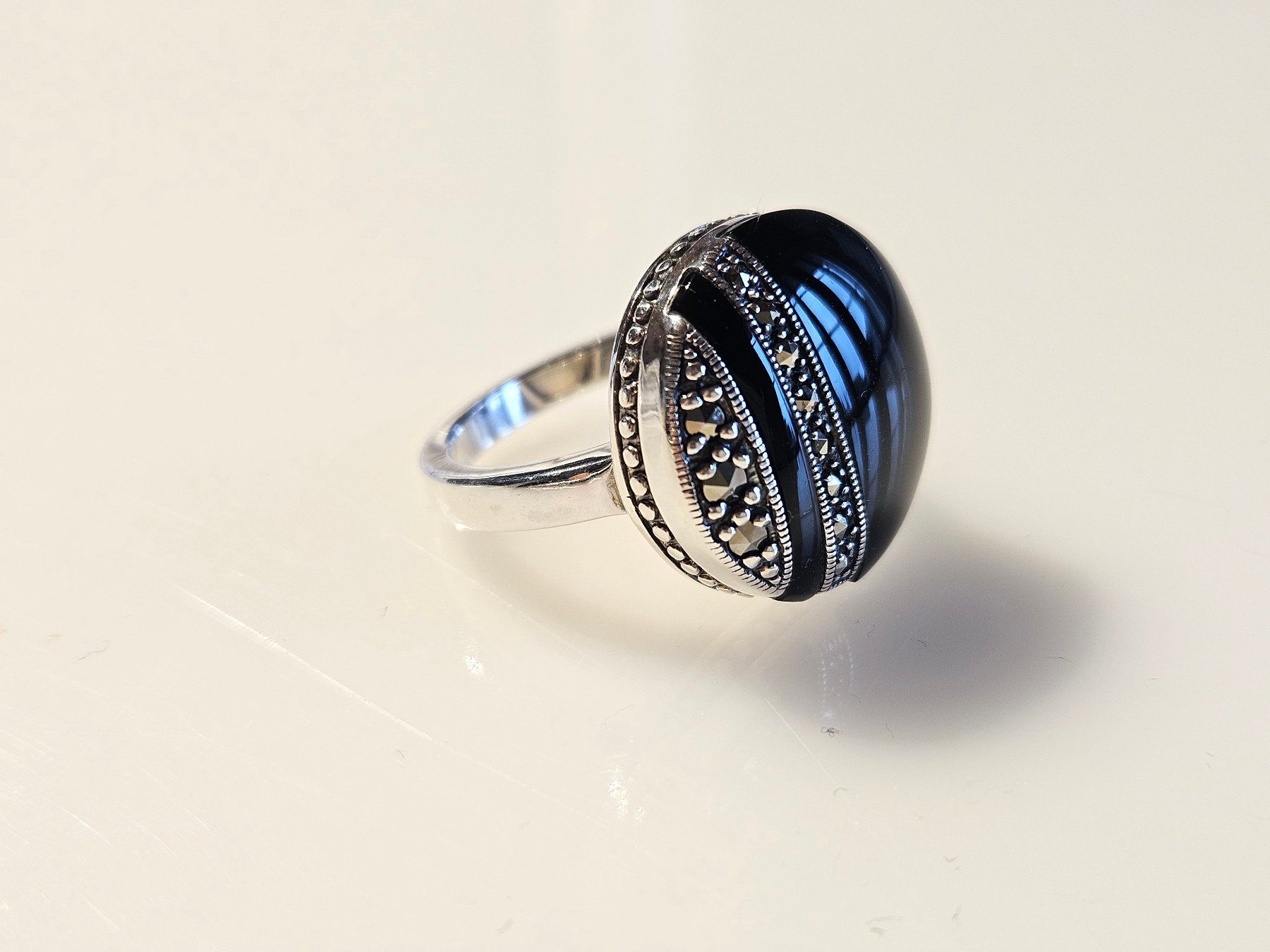 Onyx Anelli: Ring aus Silber mit Onyx – Nuovo (secondo la descrizione) da Winterthur venduto da ste_tcx5