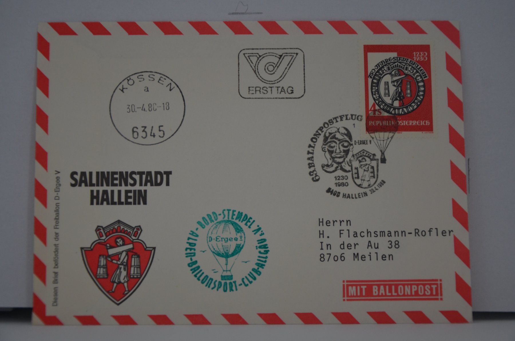 Alle Briefmarken: Österreich FDC A  30.04.1980 Hallein – Neu (gemäss Beschreibung) aus Wetzikon ZH von bausie