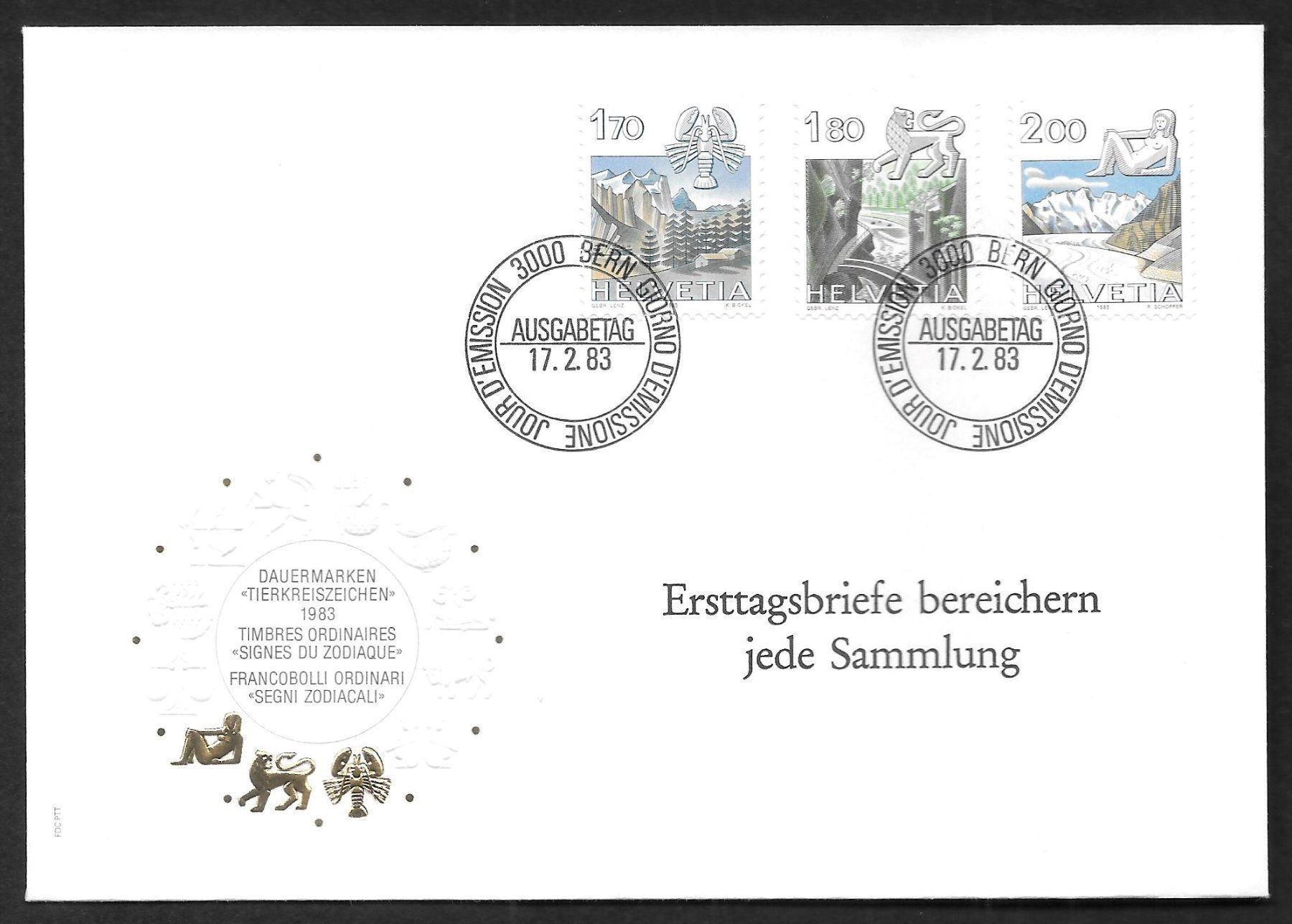 Tutti i francobolli: FDC Teil-Serie 686-688 ET 17.2.1983 – Nuovo (secondo la descrizione) da Olten venduto da clotaldi