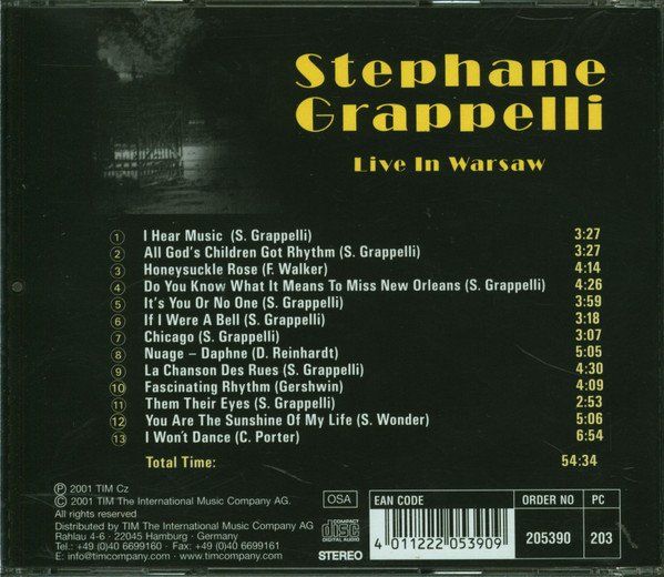 CDs: Stéphane Grappelli NUAGE-DAPHNE Live In Warsaw McCoy TynerCD – Gebraucht aus Kandergrund von Sososo 1