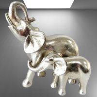 💛🐘  Elegantes Elefanten-Duo in Silbergold 🩶💫