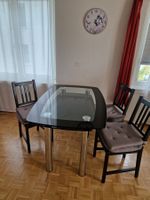 Glastisch – 160 × 90 cm Schwarz inkl. 3 Stühle