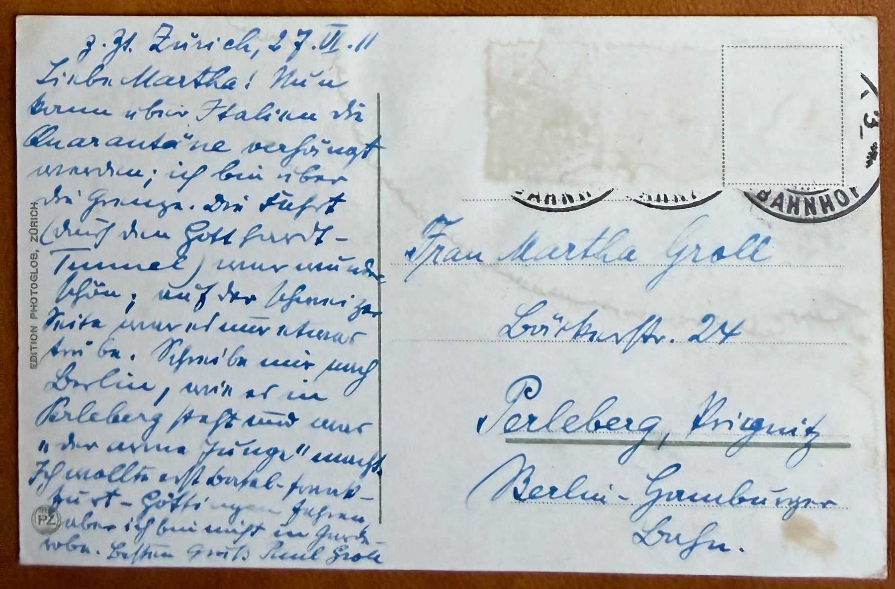 Cartoline postali: Zürich - Limmatquai - Tram 1927 – Usato da Lutry venduto da Ediego 1