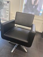 Friseurstuhl schwarz Leder drehbar guter Zustand