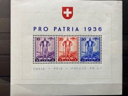 Sonderblock Pro Patria 1936 postfrisch
