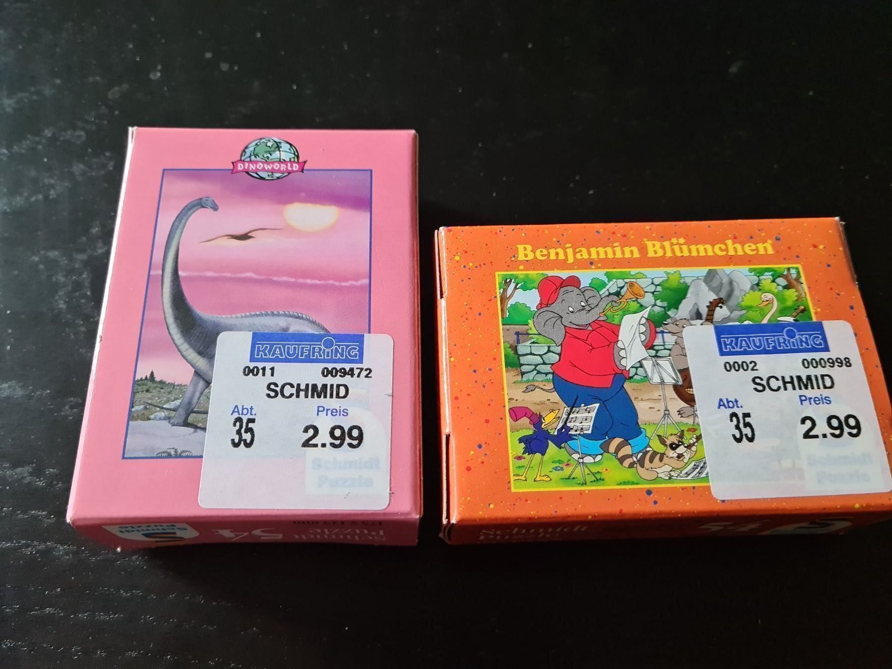 Puzzles: 2 Puzzle Benjamin Blümchen/ Dinosaurier – Gebraucht aus Erstfeld von Uhu1980 2