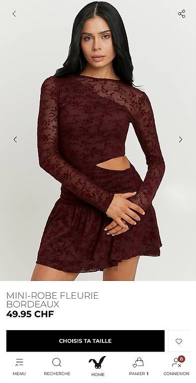 Vestiti: ROBE BORDEAUX MANCHES LONGUES ET DÉCOUPE TAILLE – Usato da Constantine venduto da san_nmr2 1