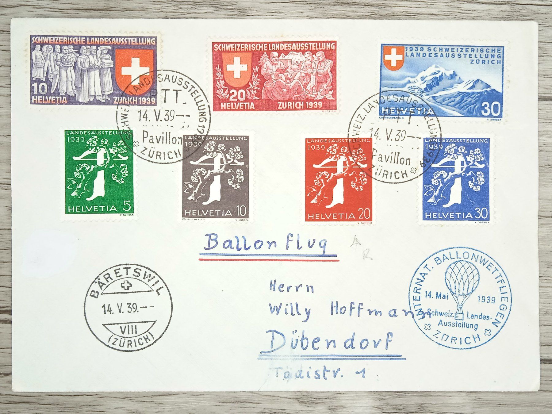 Tutti i francobolli: TR06 Enveloppe + Timbre Suisse 1939 – Usato da Cousset venduto da Patrick_Collections