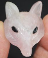Anhänger mit Loch L-4646 – Fuchs – Rosa Quarz