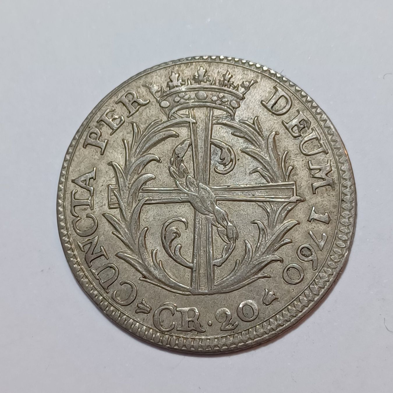 Tutti le monete: 20 Kreuzer 1760 Solothurn – Usato da Pfäffikon ZH venduto da Schweizer_Muenzen 1