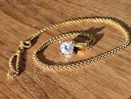 Goldkette 14K Gelbgold (punziert 585) inkl. Anhänger 