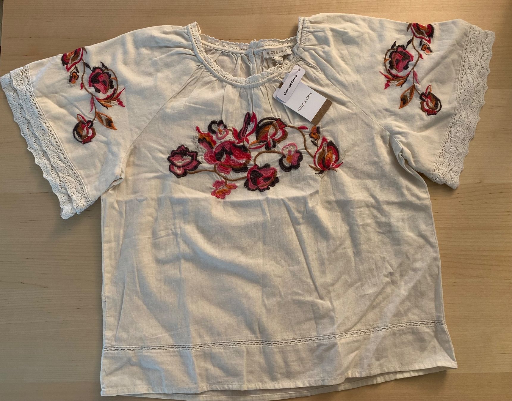 Camicette: Damen Bluse Linen & Baumwolle - Gr. M, Fabriknue – Nuovo e nell'imballaggio originale da Zürich venduto da Gross9