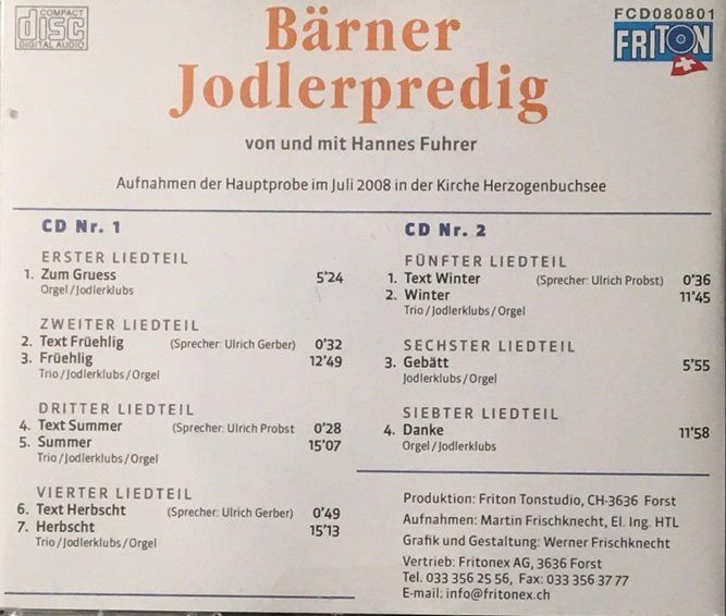 CDs: Bärner Jodlerpredig – Gebraucht aus Grüningen von azulmarron 1