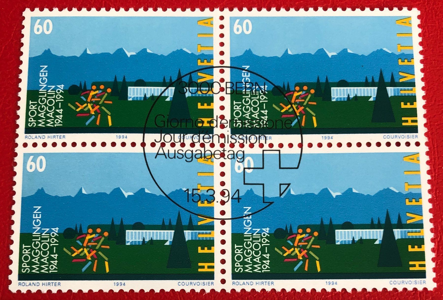 Tutti i francobolli: 4 er Block Nr.856  mit Vollstempel Bern – Usato da Aarau venduto da Billa007