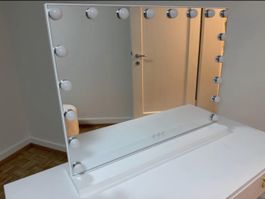 Hollywood Spiegel weiss mit LED Beleuchtung gebraucht