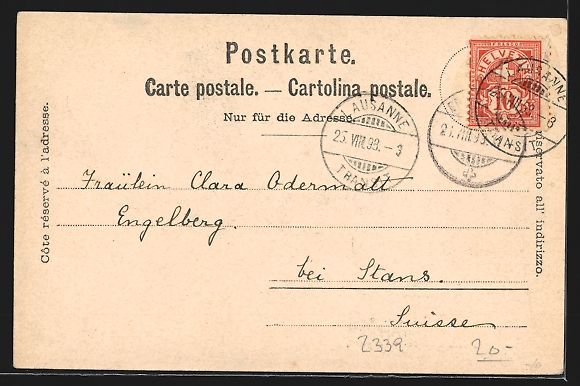 Cartoline postali: Lausanne, Ortsansicht mit Blick auf die  – Usato da Berlin venduto da bartko-reher 1