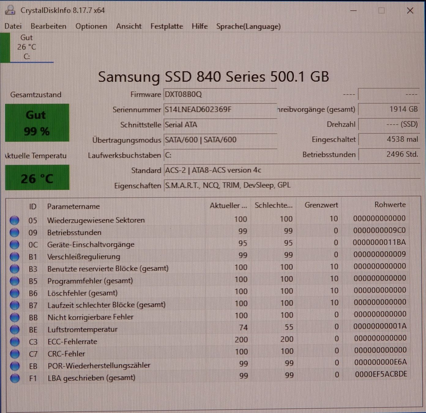 Samsung Dischi rigidi: Samsung SSD 840  500 GB – Usato da Bern venduto da compischop 1