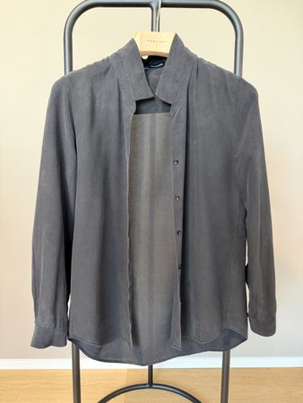 The Kooples Seidenbluse, schwarz matt, Gr. XS