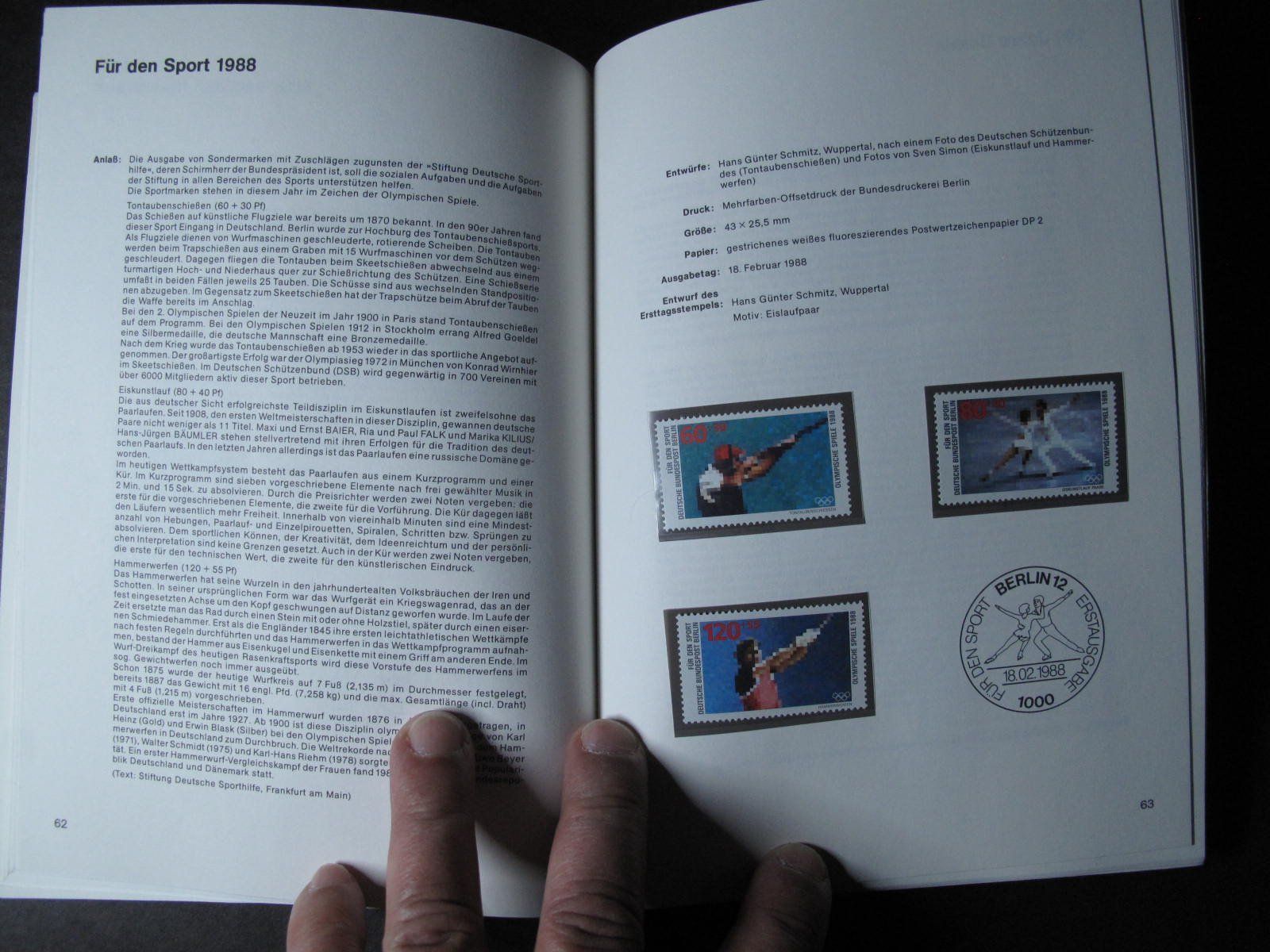 Album: BRD & Berlin 1988 Sonderpostwertzeichen buch ** – Usato da Wil SG venduto da fva01 2