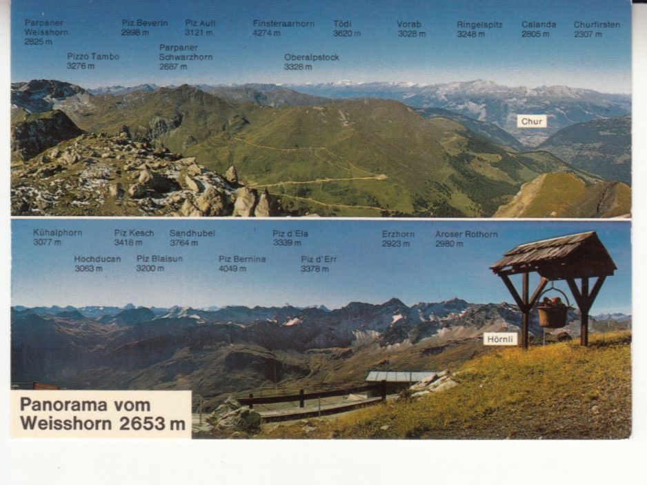 Cartoline postali: Weisshorn Panorama ca. 1970 – Usato da Bürglen TG venduto da StampGraf