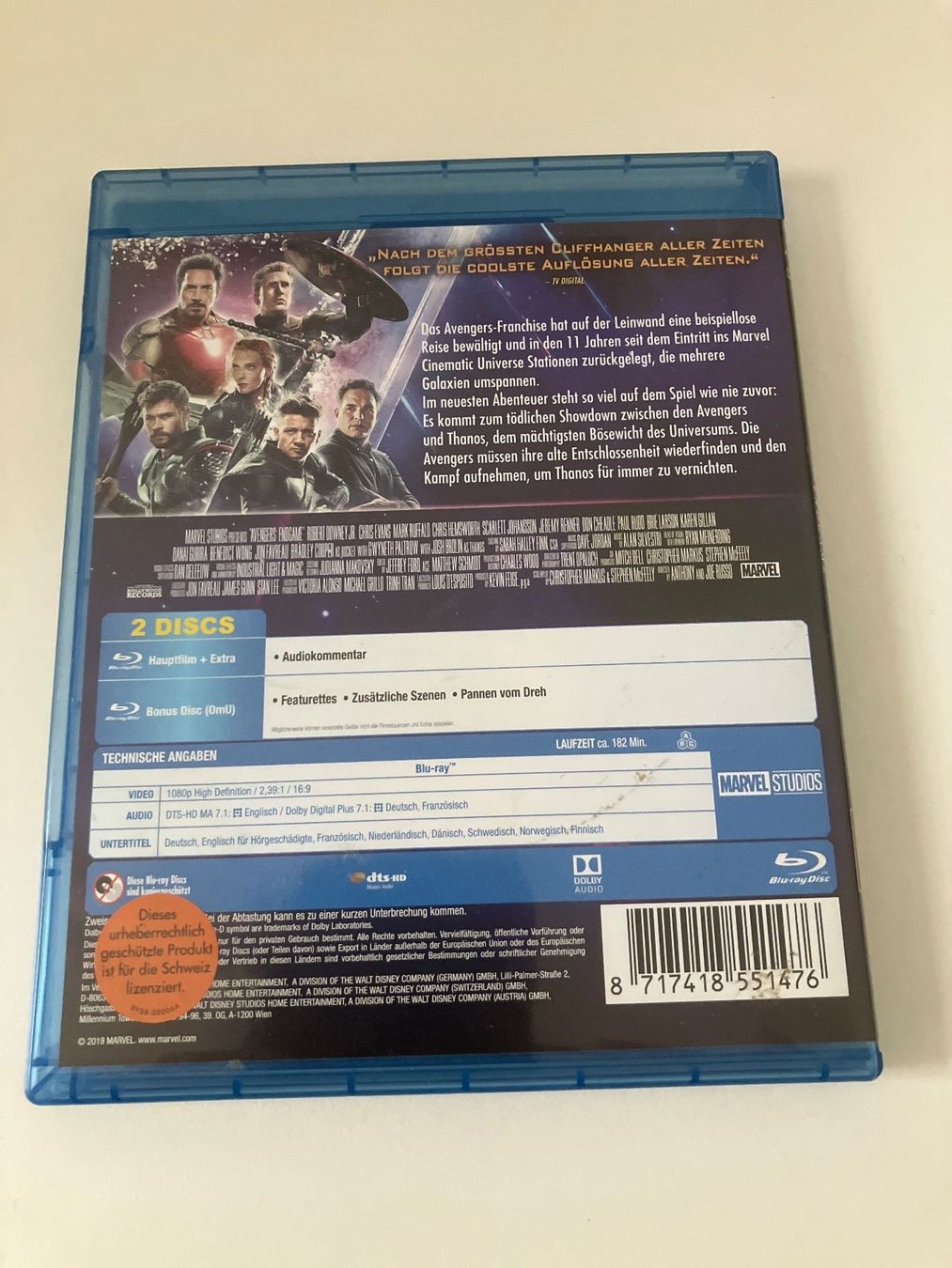 Tutti i DVDs: Avengers 4 - Endgame (2019) 2 Blu-rays – Usato da Arbon venduto da Sugofresser 1