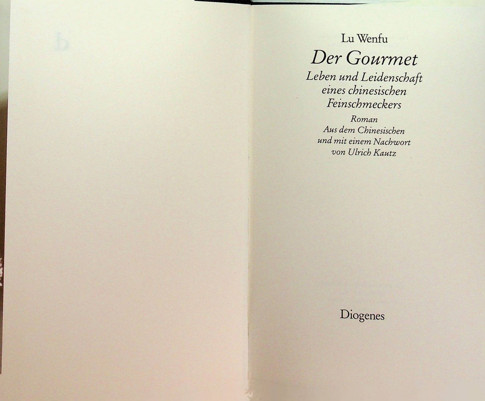 Libri: Lu Wengu Der Gourmet GB Diogenes EA 1993 – Usato da Reitnau venduto da Zaomir 3