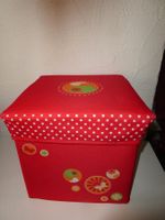 Aufbewahrungsbox rot mit Deckel quadratisch neuwertig
