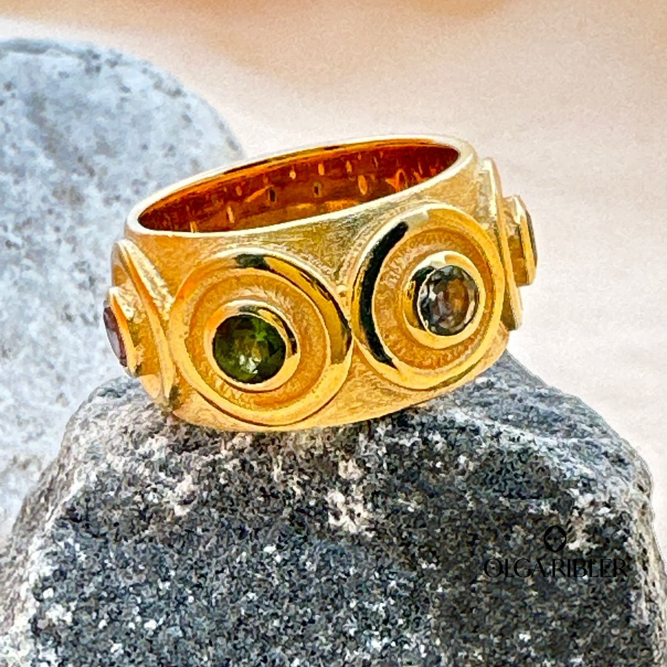 Olga Ribler Ringe: Unikate Silber Ring 925 mit Turmalinen Grösse 57 – Neu (gemäss Beschreibung) aus Luzern von Schmuckoutlet 1