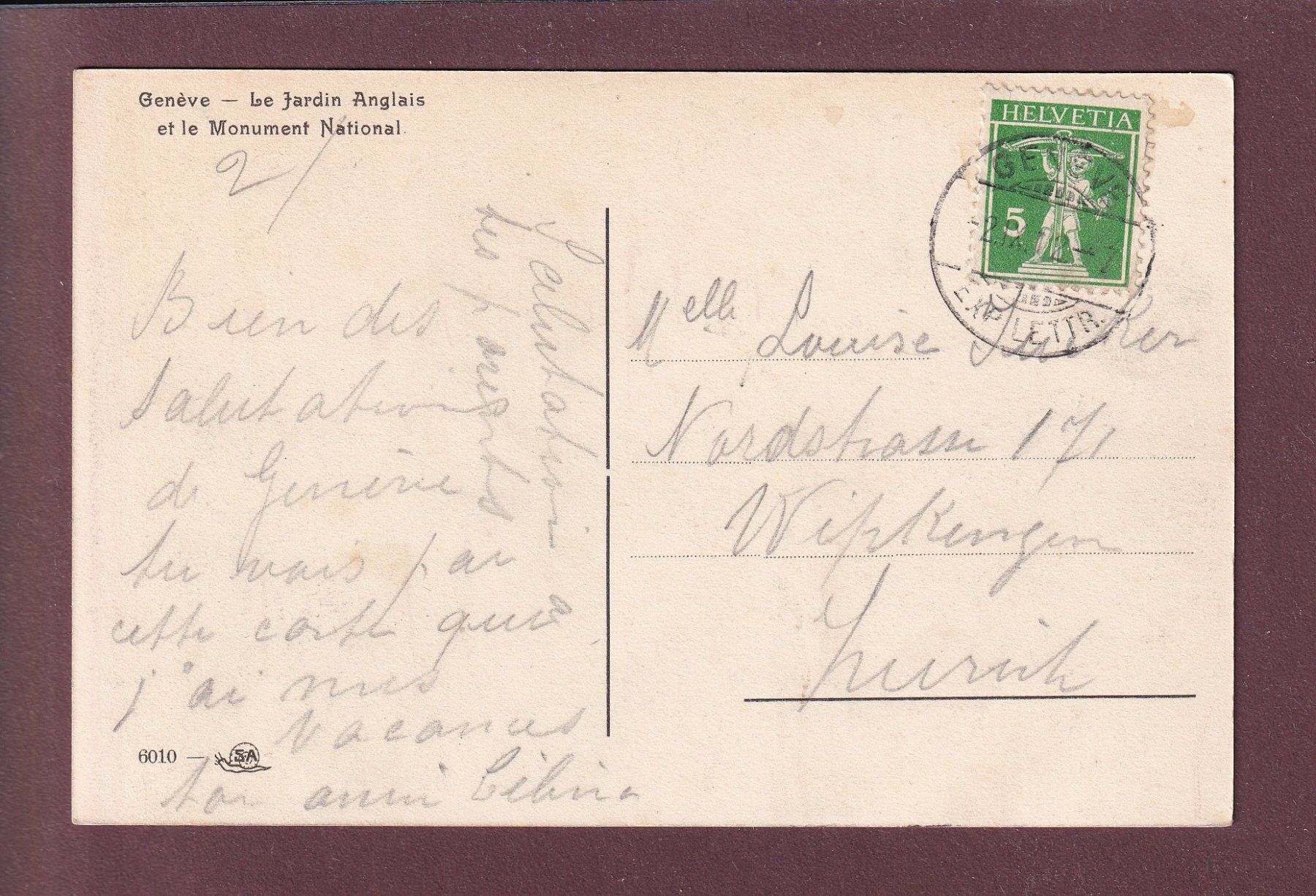 Cartoline postali: GENEVE - Monument National - 1912 – Usato da Pully venduto da nicecards 1