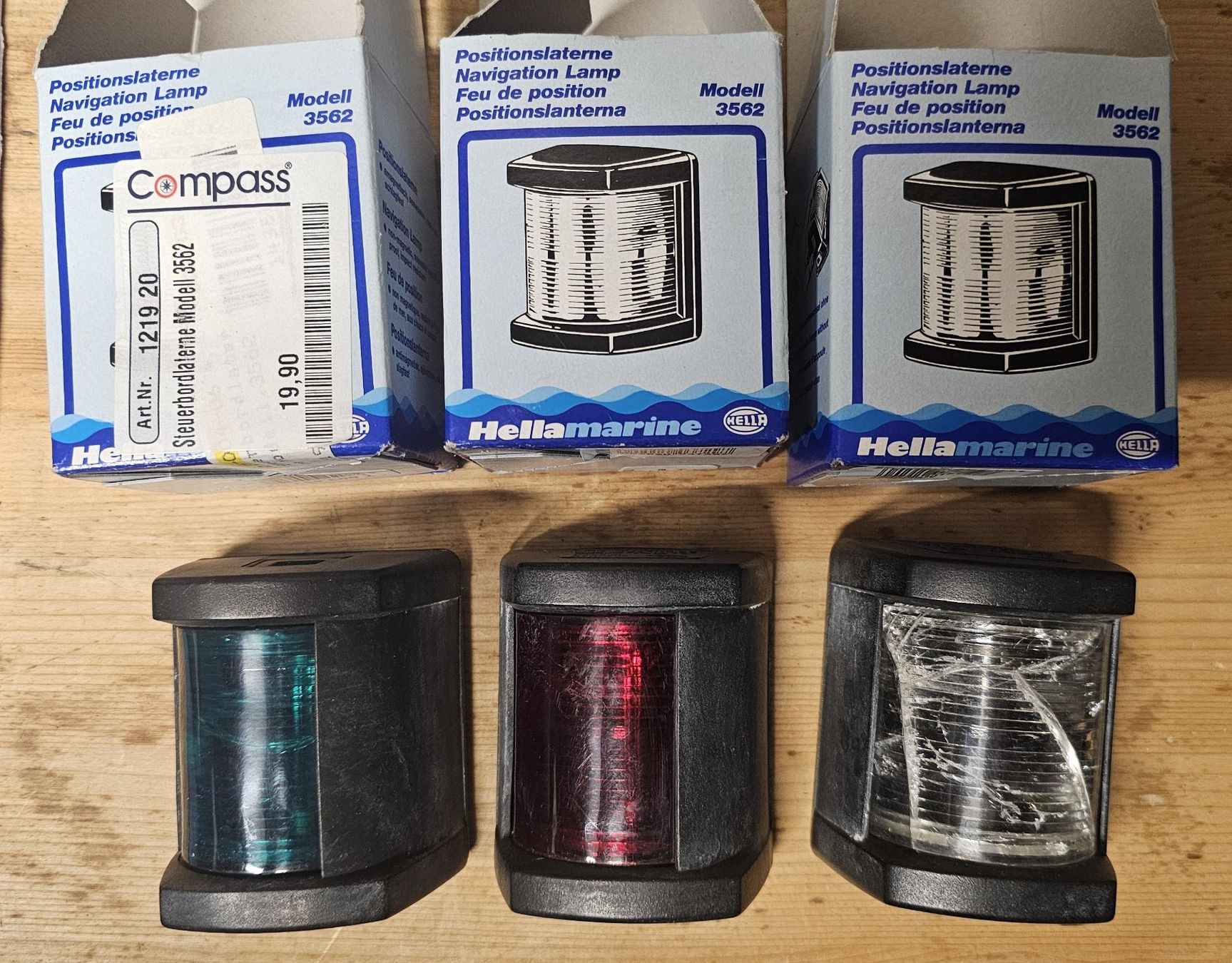 Lampen: 3 Positionslaternen von Hellamarine – Neu (gemäss Beschreibung) aus Siebnen von Jerokee2