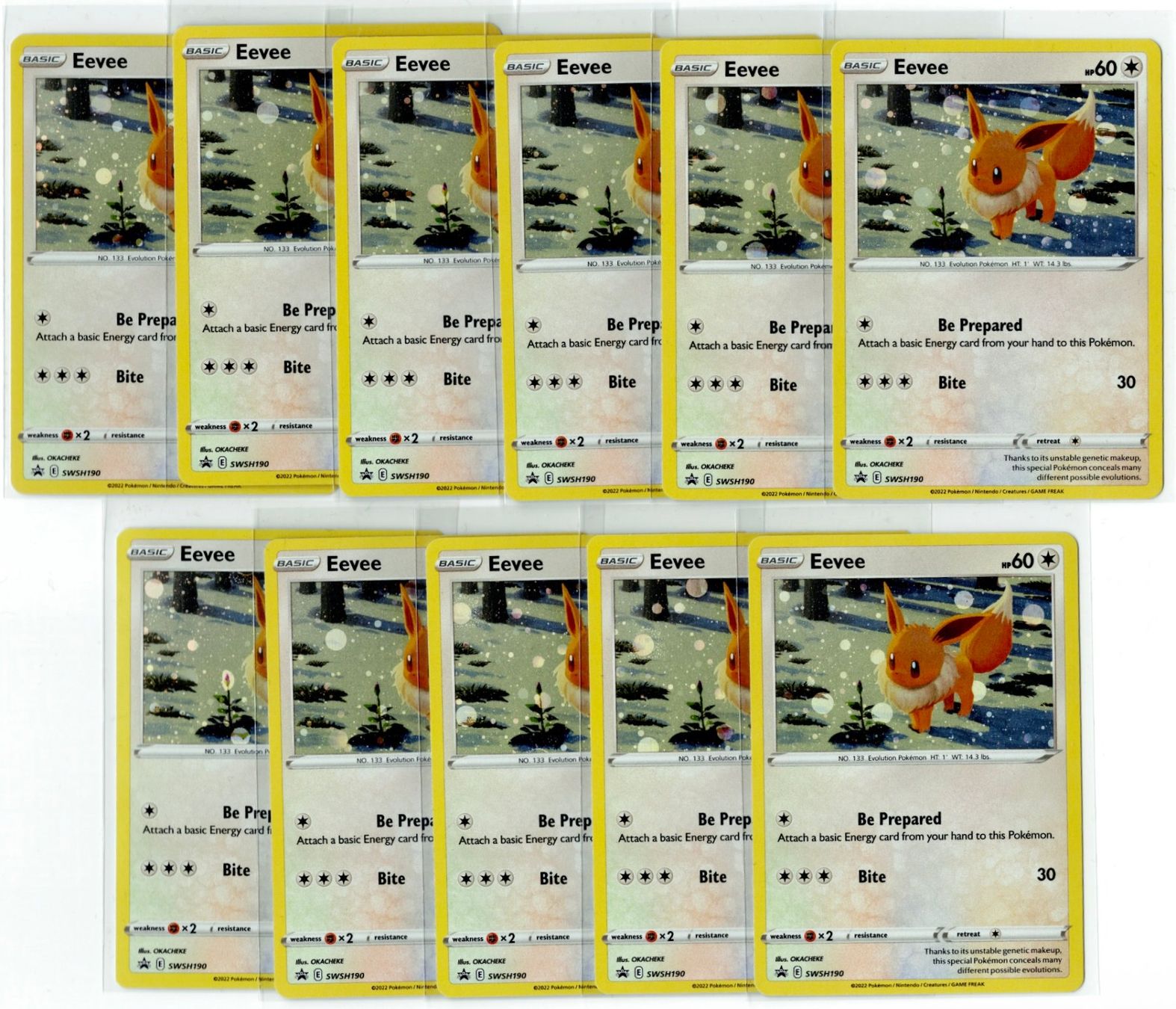 Pokémon Carte collezionabili: 11 x Eevee Holo SWSH190 – Usato da Zürich venduto da PACE79