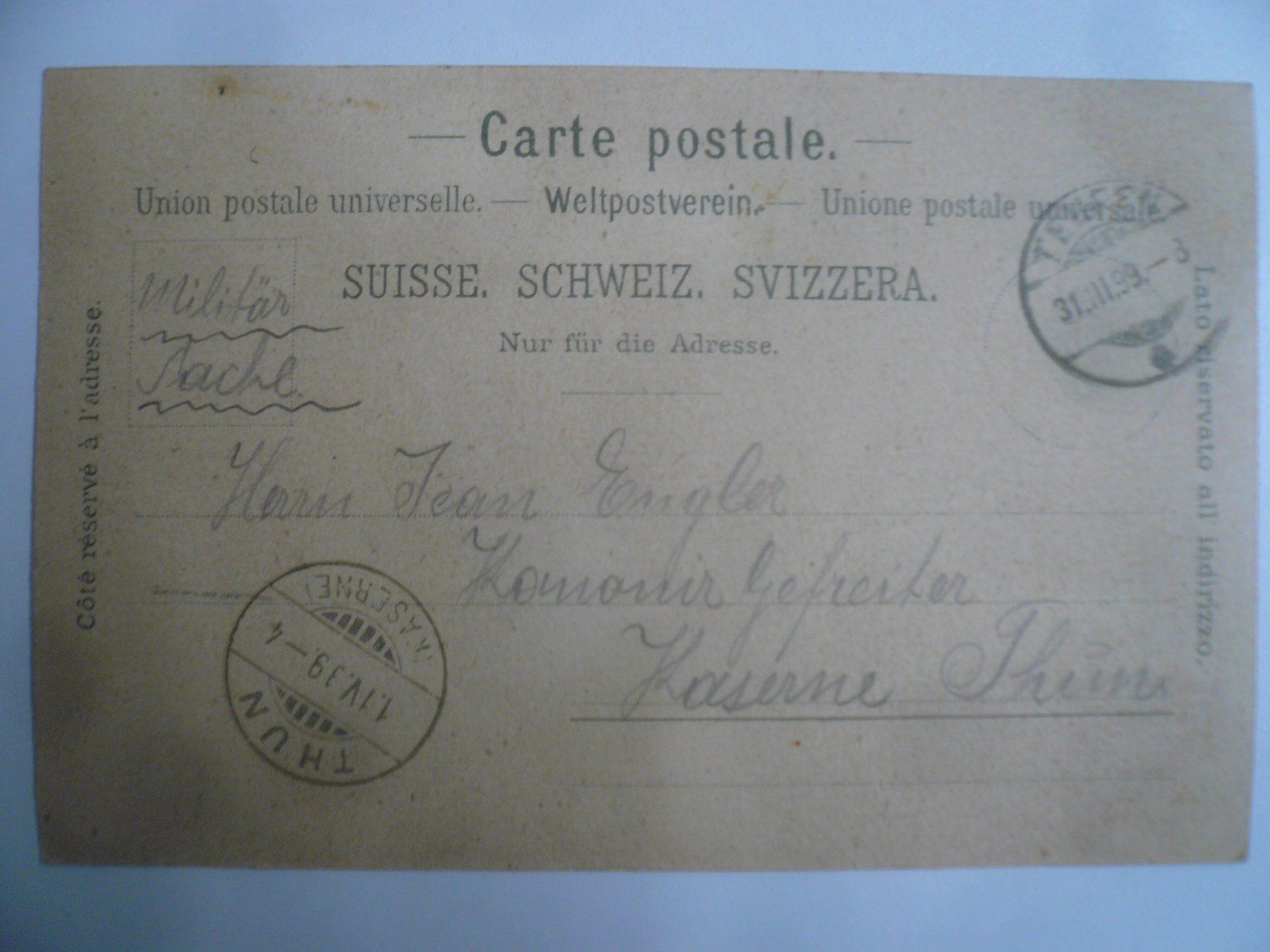 Cartoline postali: farbigeLithoAK  TEUFEN, Gasthau ADLER – Usato da Oberhofen am Thunersee venduto da luuping99 1