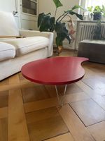 Salon Tisch - Red Side Table Metal Legs