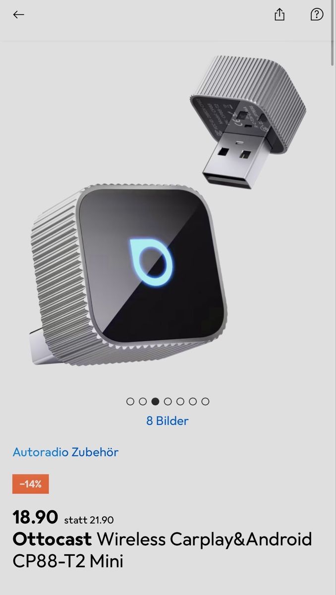 Sistemi audio & multimediali: Ottocast Wireless CarPlay Android Adapter CP88-T2 Mini – Nuovo (secondo la descrizione) da Bonstetten venduto da Ez_pat 1