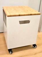 Rollcontainer mit Bambusdeckel, neuwertiger Zustand