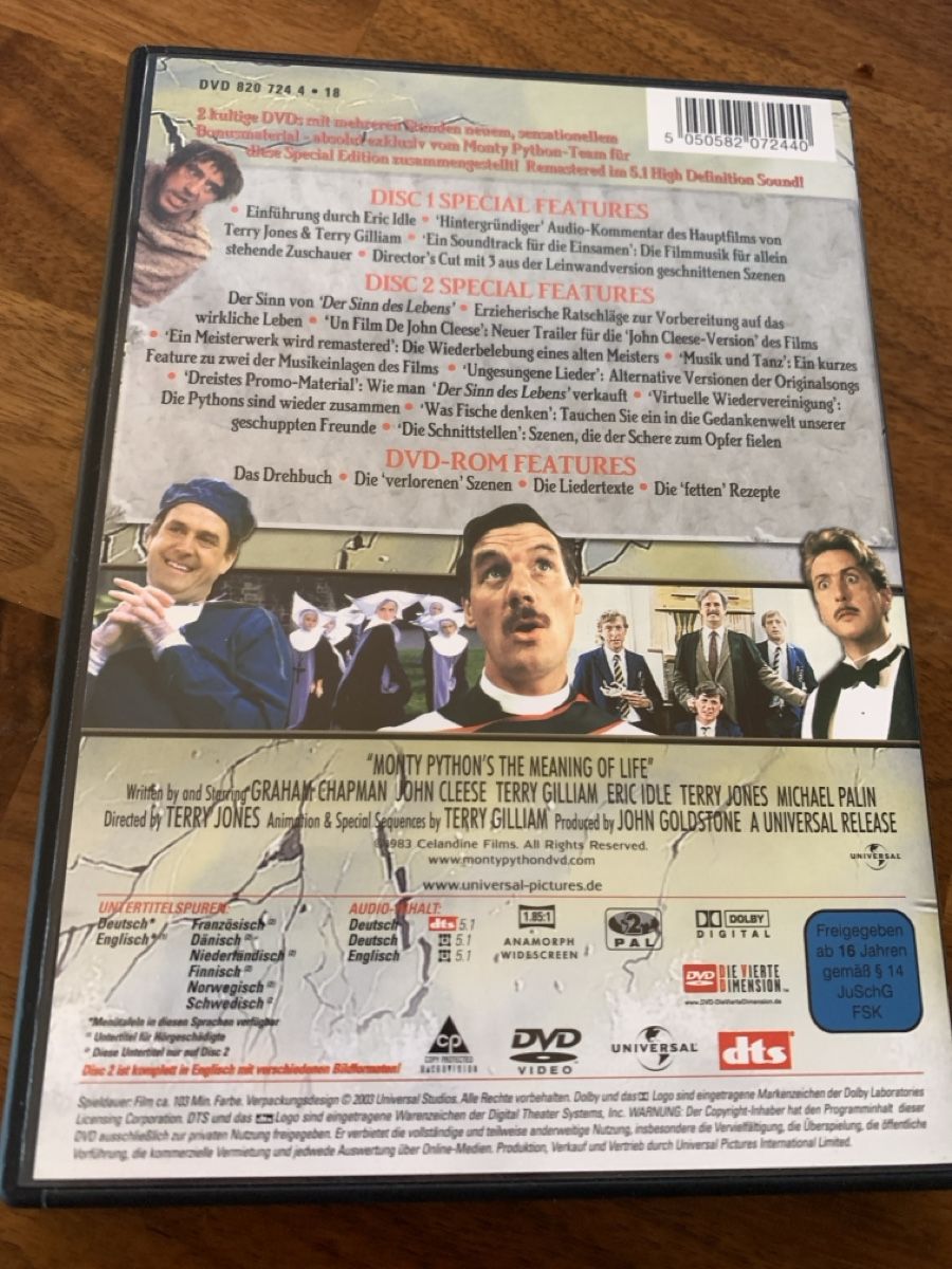 Tutti i DVDs: Monty Python - Der Sinn des Lebens (DVD Special Edition) – Usato da Dübendorf venduto da Ekamo 1