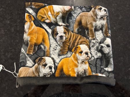 Engl. Bulldogge Fleece Schlauchschal, Ökotex, Gr. 54 NEU