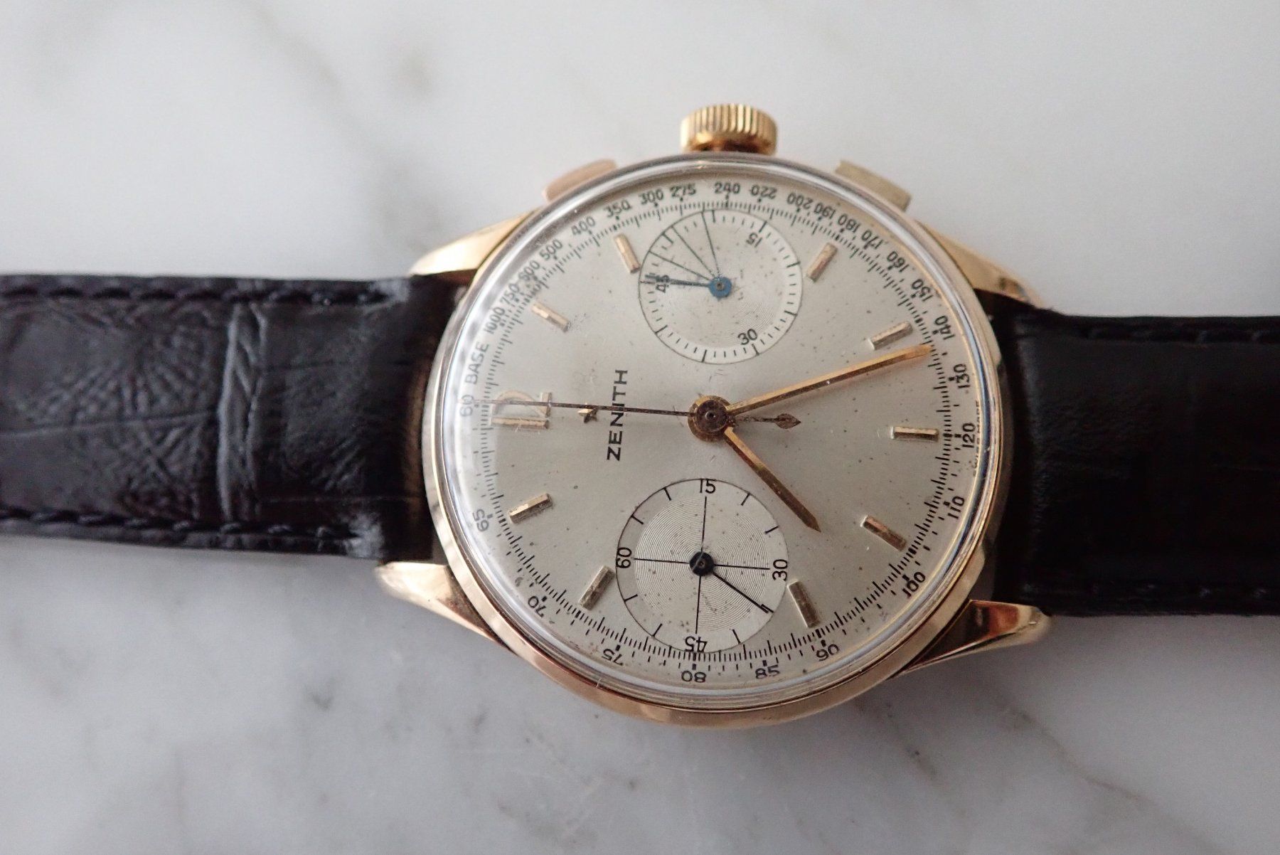 VINTAGE!! ZENITH CHRONOGRAPH HANDAUFZUG 18K.ROSE GOLD (Gebraucht) in ...