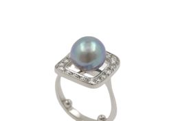 Diamant Ring mit Perle in 18K Weissgold *S4139