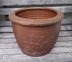 Blumentopf Ton rustikal H19cm D25cm mit Loch