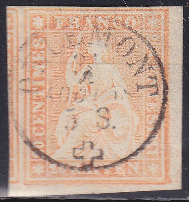 Alle Briefmarken: 1854/62 STRUBEL Zst.Nr.25G – Gebraucht aus geneve von philatelie-marchand
