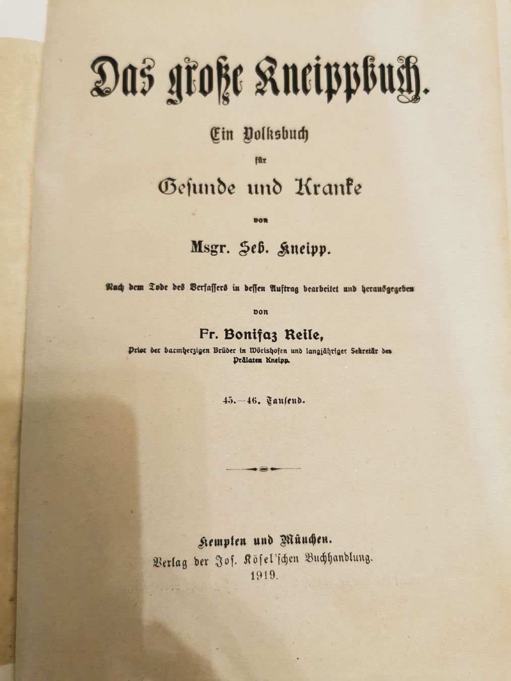 Bücher: Das große Kneippbuch Ein Volksbuch Gesunde und Kranke Msgr. – Gebraucht aus Basel von Treasurehunter 4