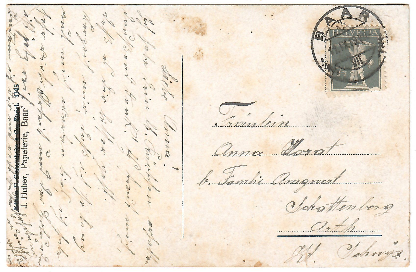 Cartoline postali: Ansichtskarte  Baar,  Gesamtansicht – Usato da Kerns venduto da etma3 1