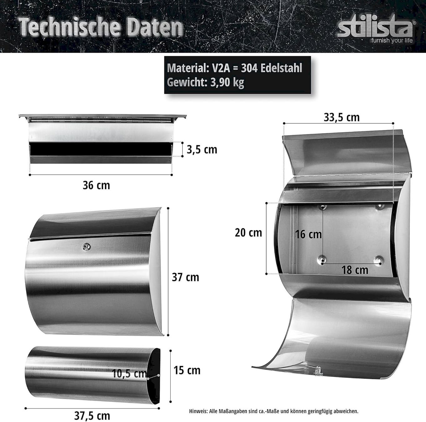 Altro per la casa: STILISTA Standbriefkasten 144 cm – Nuovo e nell'imballaggio originale da Bottighofen venduto da zaap 2