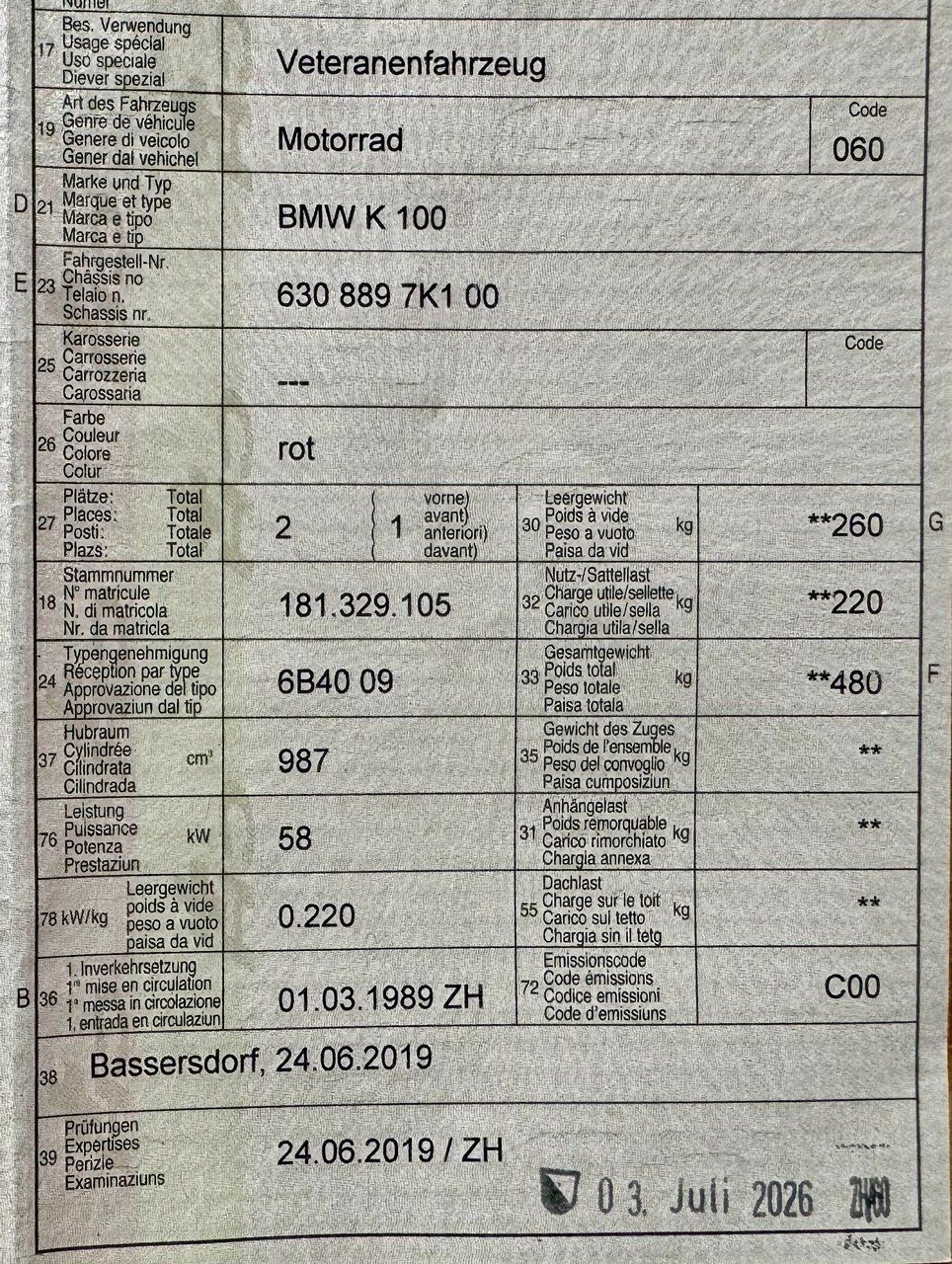BMW Route: BMW K100/2 – D'occasion à Illnau par Condor477 9