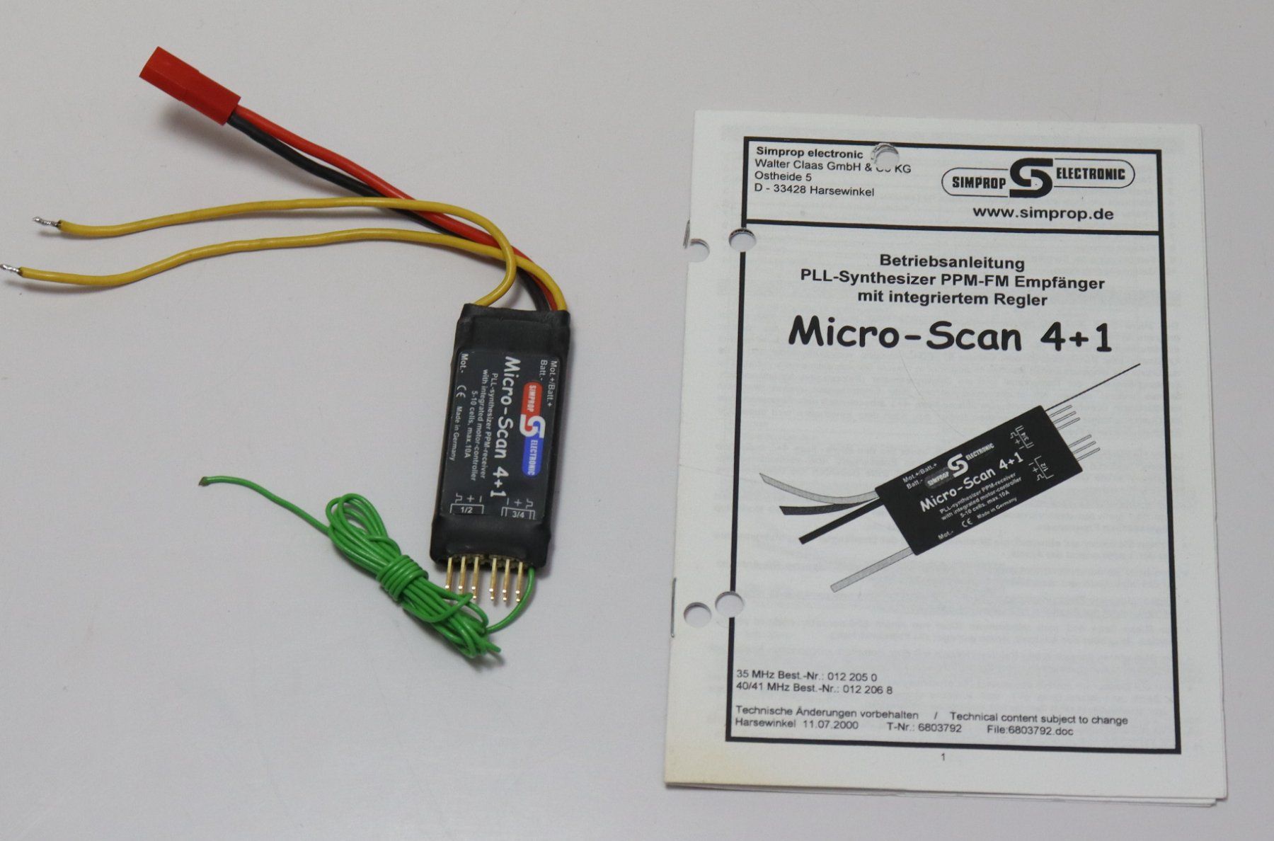 Simprop Modellismo RC: Simprop Micro-Scan 4+1 40MHz Synthesizer Empfänger 10A ESC – Usato da Frick venduto da volvo850driver