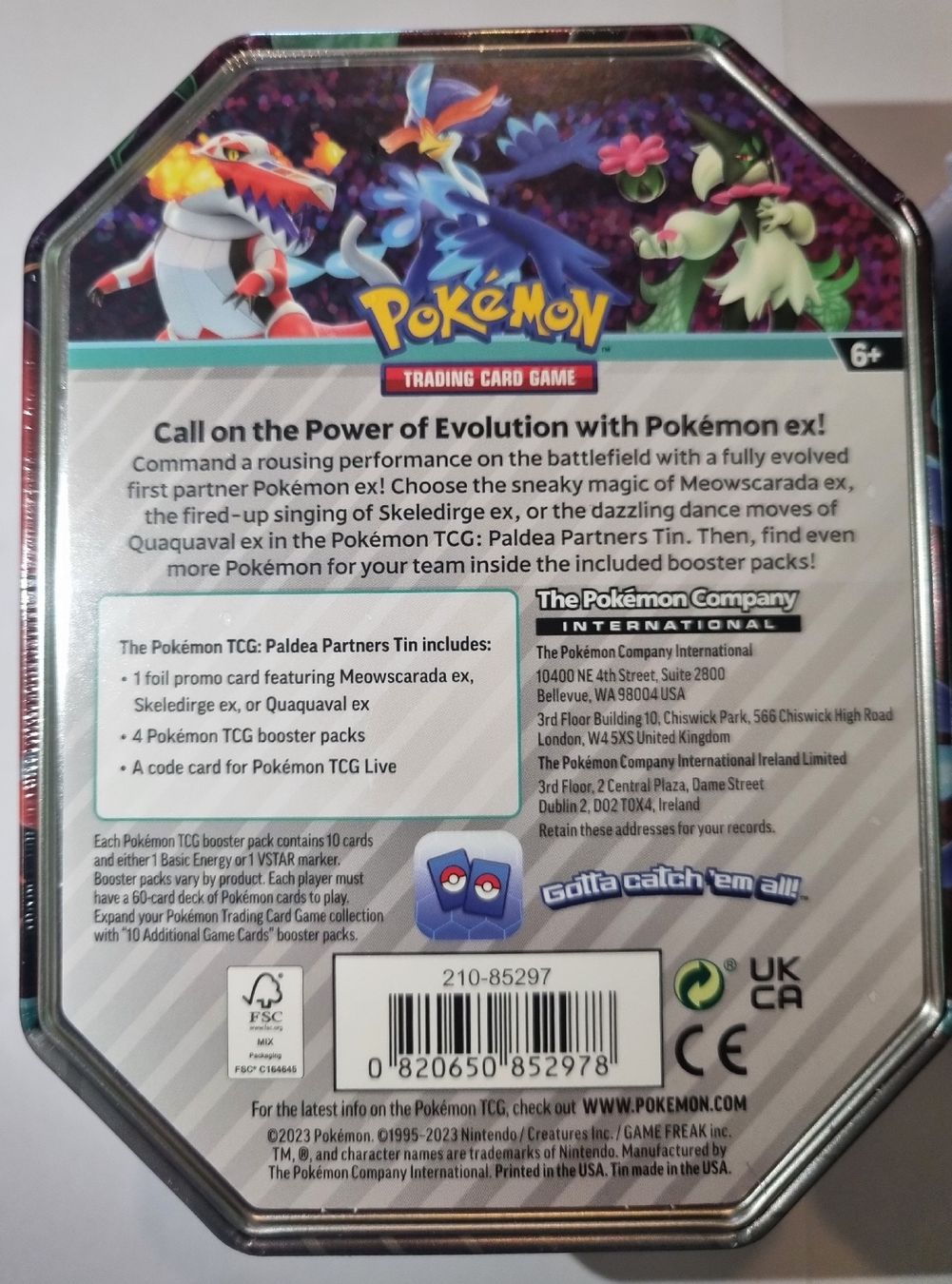 Pokémon Carte collezionabili: Paldea Legends tin  EX miascarade koraidon palmaval – Nuovo e nell'imballaggio originale da Les Cullayes venduto da yan_nvn9 5